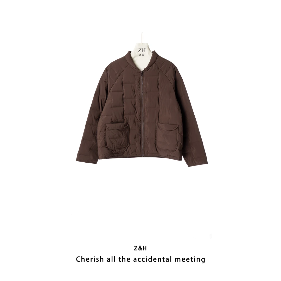 ZH【城市旅人】新款时尚保暖轻便外套女秋冬短款羽绒服