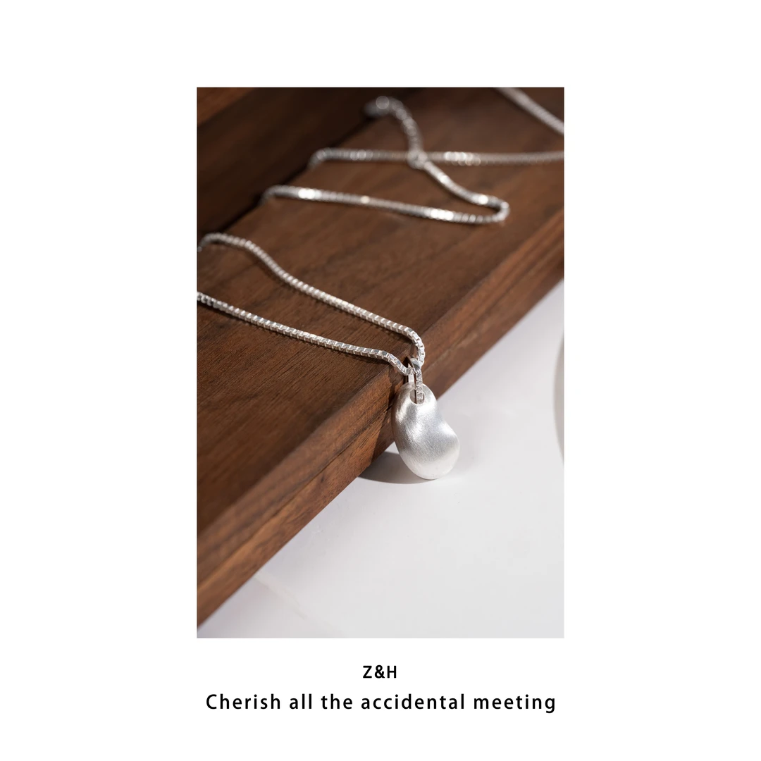 坠链均925银 ZH【红豆】简约银色项链百搭精致项链毛衣链  约8.6克