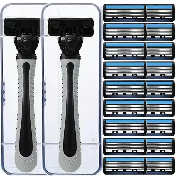 男士6层刀片男士剃须刀刮胡刀手动六层刀头剃须刀片刮毛胡子刀