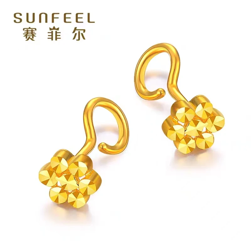 SUNFEEL/赛菲尔【十一店】足金艺术仿钻耳钉RDA00674