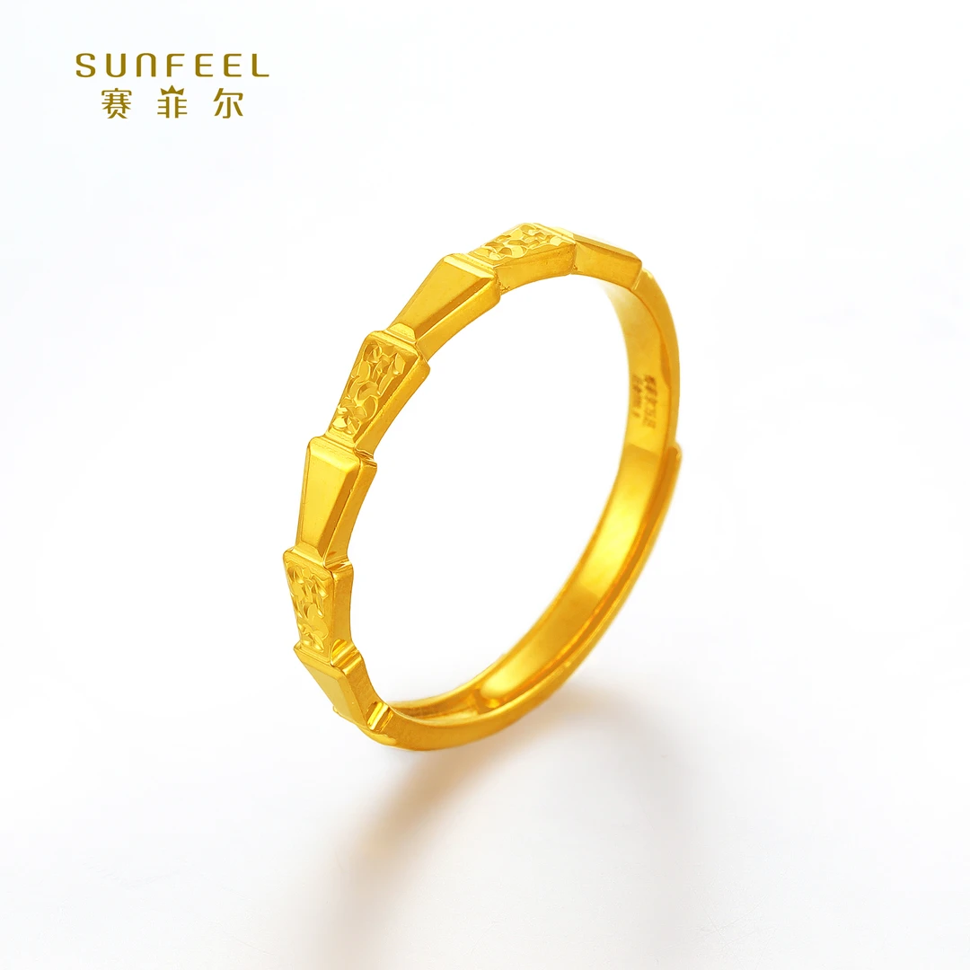 SUNFEEL/赛菲尔【五店】足金精炫金碎碎冰蛇形戒指HJ20020566