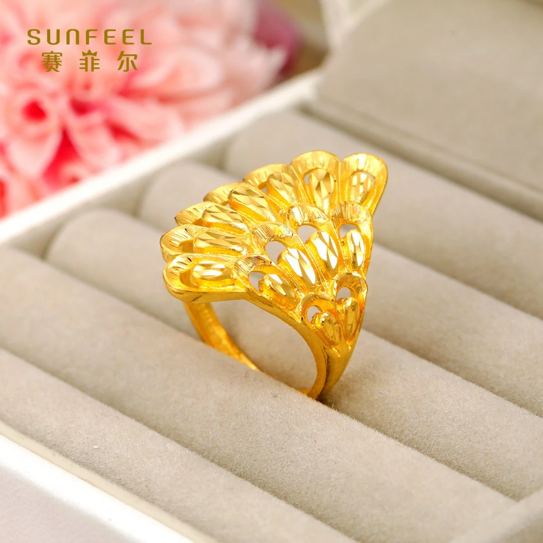 SUNFEEL/赛菲尔【授权店】足金999.9金辉凤尾戒指JDA03954/HJ050798