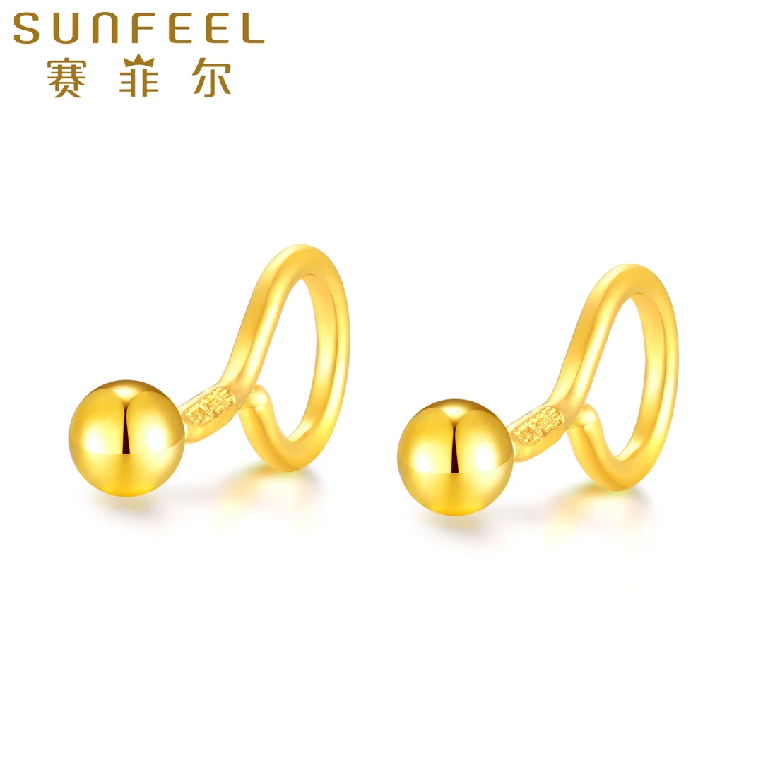 SUNFEEL/赛菲尔【共享】足金光面豆豆耳钉RSA00001