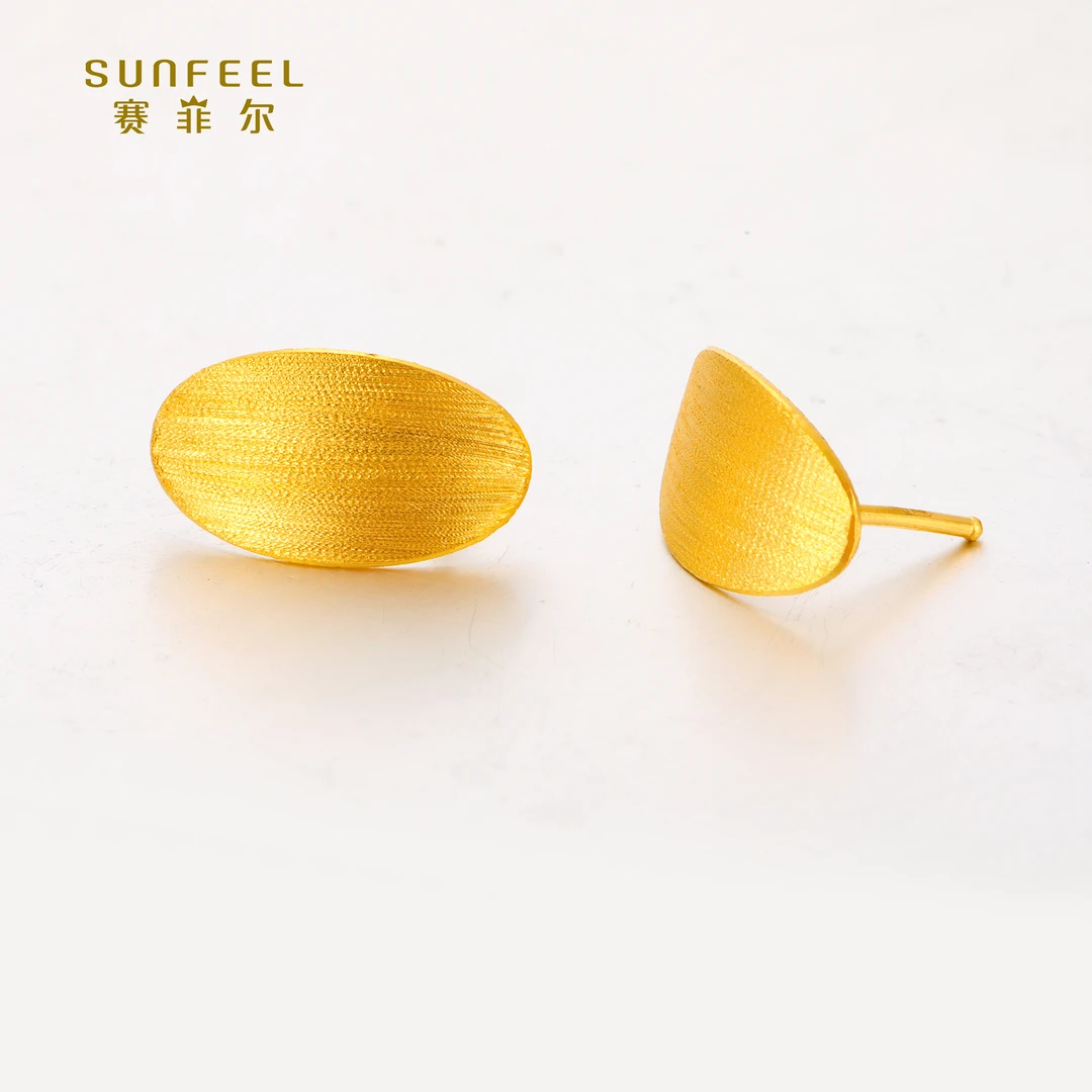 SUNFEEL/赛菲尔【十店】足金999.9焦点直针耳钉RCA00165/HR010279