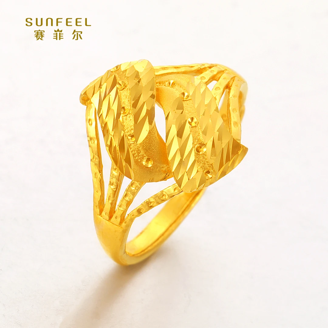 SUNFEEL/赛菲尔【授权店】足金999.9时尚璀璨款艺术戒指HJ050285