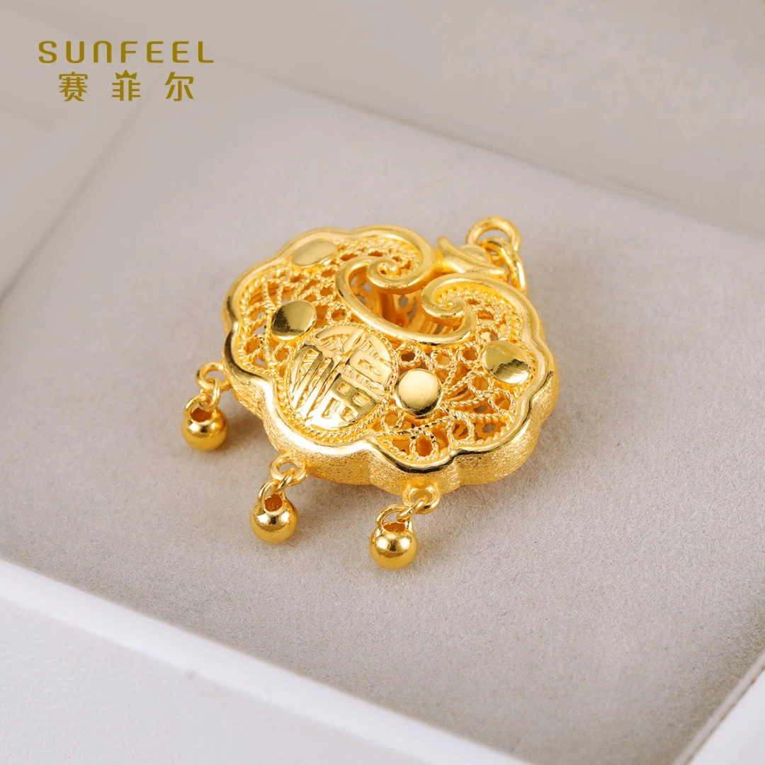 SUNFEEL/赛菲尔【一店】足金祥云福字锁包吊坠DDA06435-W/HD050734
