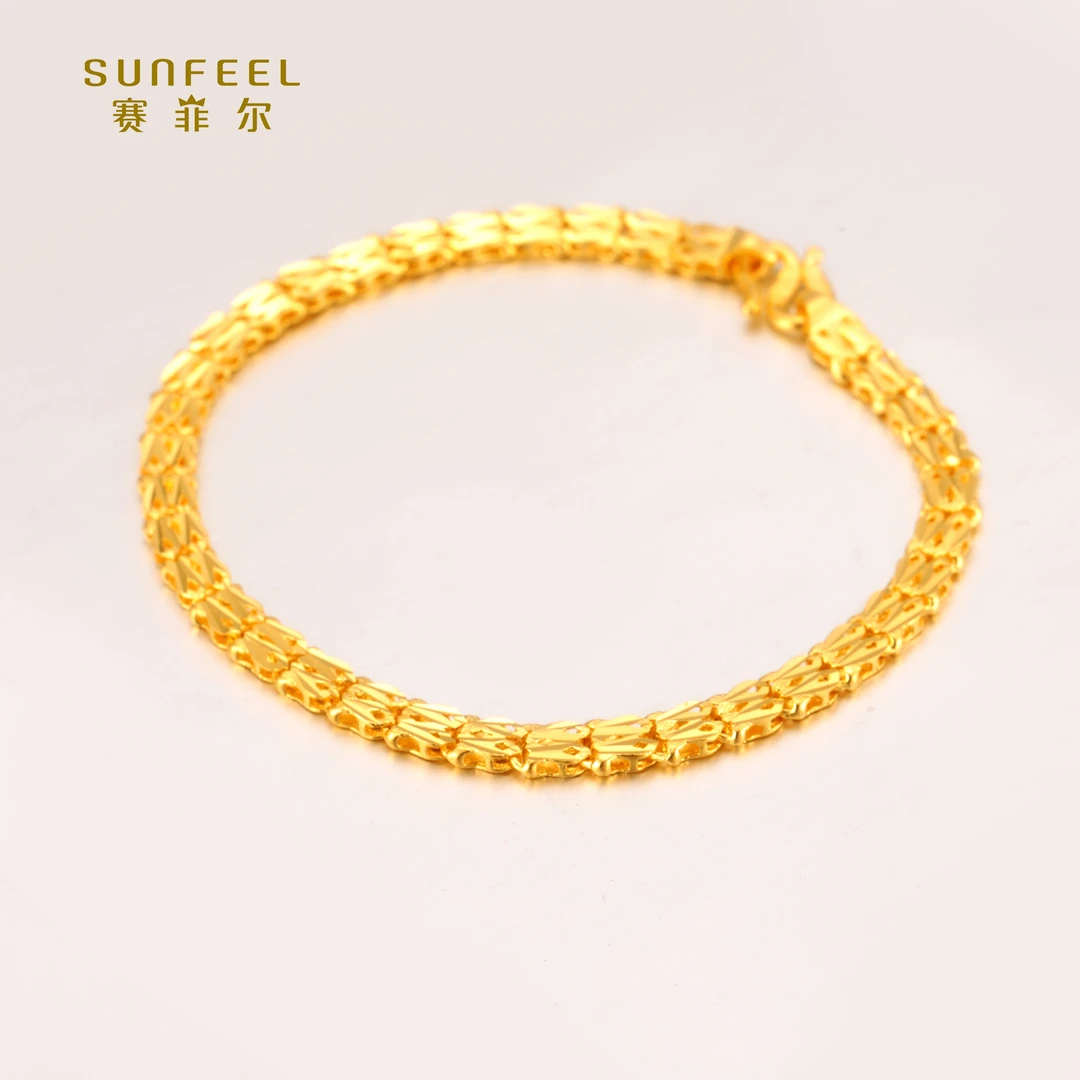 SUNFEEL/赛菲尔【授权店】足金华丽倒模小鱼双排手链SDA00646