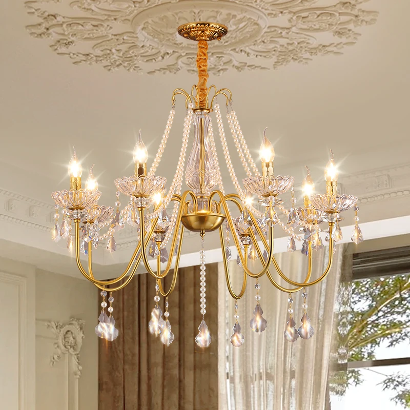 水晶吊灯主卧美式客厅复古大气卧室餐厅家用新款2023年主灯具套餐