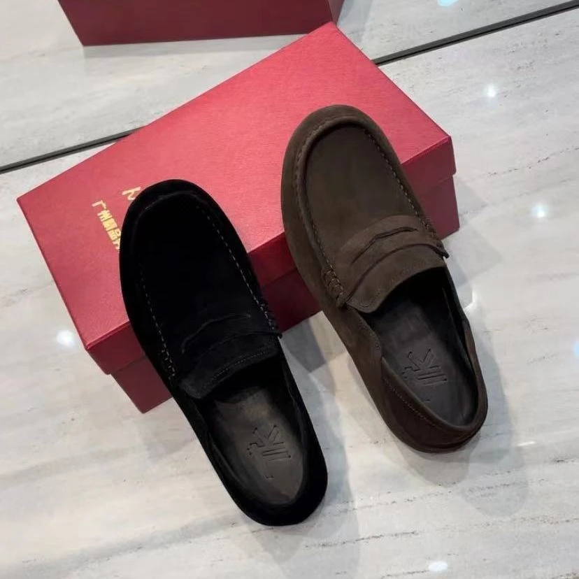 2023夏季新款豆豆鞋男鞋磨砂休闲一脚蹬懒人百搭乐福鞋