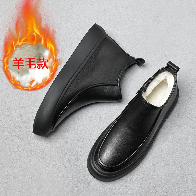 【羊毛款】澳洲真羊毛加绒加厚百搭欧货高级感高腰男鞋帅气潮流时尚