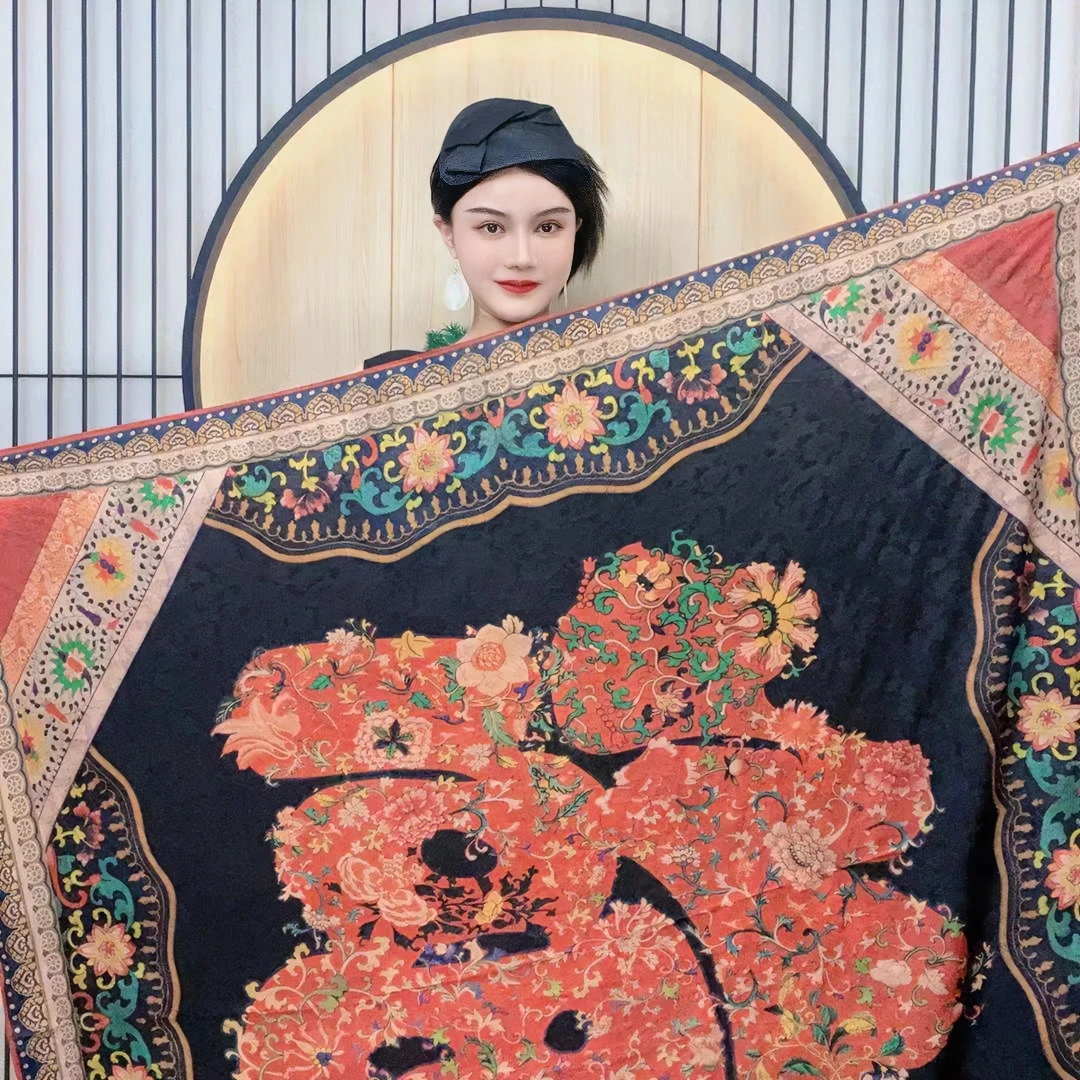 【万福金安】苏萝140*140丝巾正方形秋冬气质百搭款围巾披肩外搭