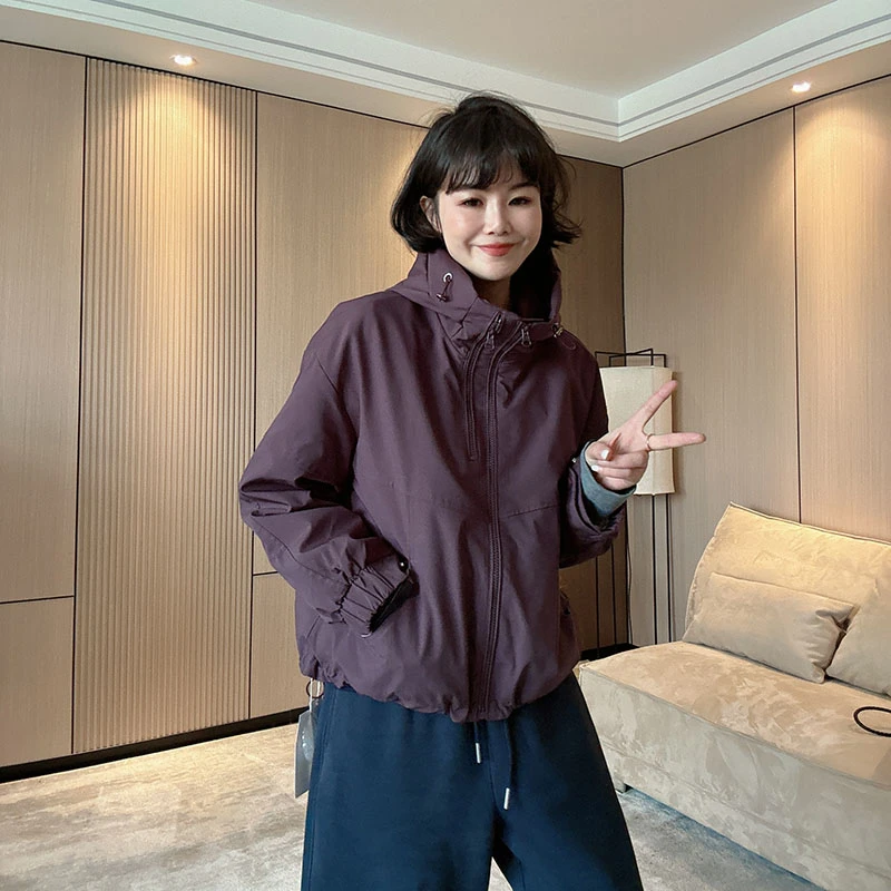 90绒羽绒冲锋衣 秋冬洋气时尚连帽宽松显瘦休闲夹克外套