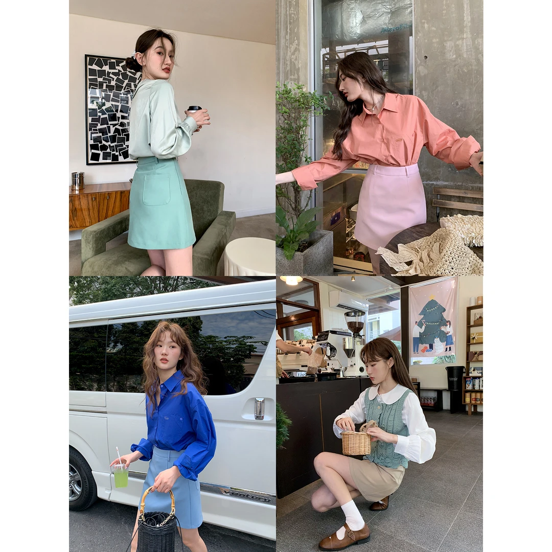 【你好卡农】搭配万花筒！多色基础高腰A字短半裙KQ24Z2792D