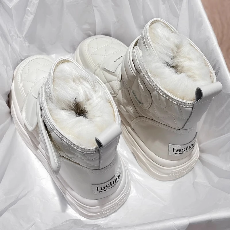 皮毛一体雪地靴女冬加绒加厚东北棉鞋2025冬季新款厚底防水雪地棉