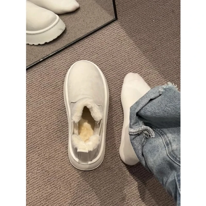 厚底加绒加厚休闲雪地靴女2025年新款冬季东北套筒百搭保暖棉鞋子