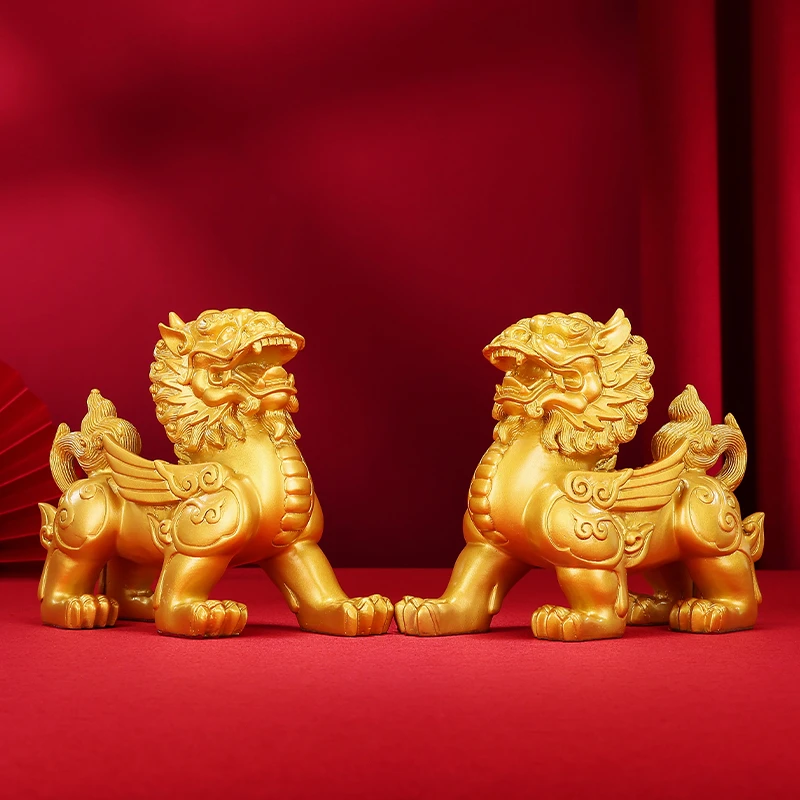 黄铜《金色飞天貔貅》家居摆件