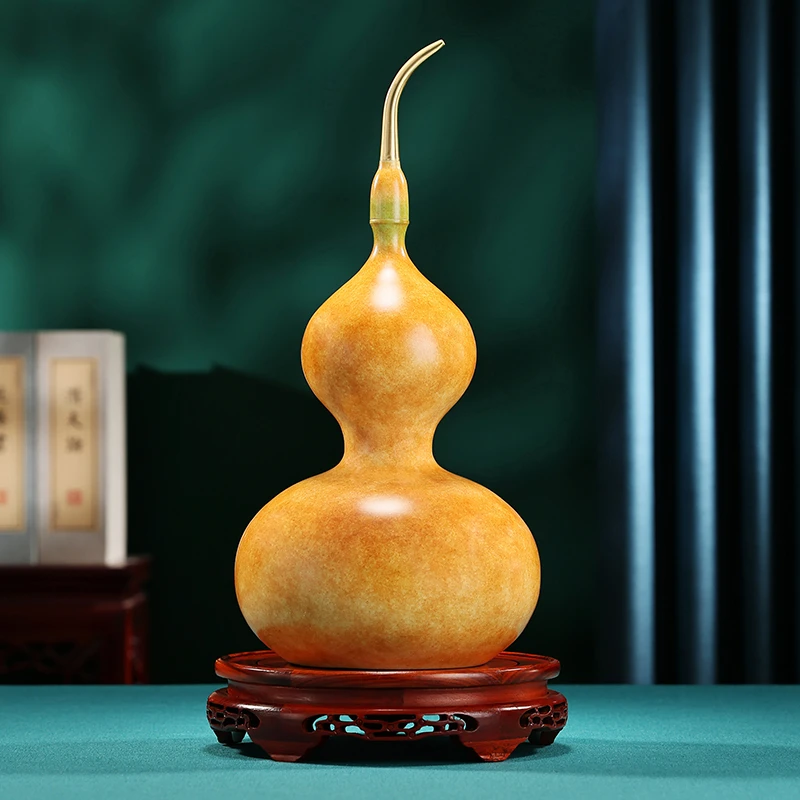 黄铜五福葫芦福禄摆件彩铜款/沙金款