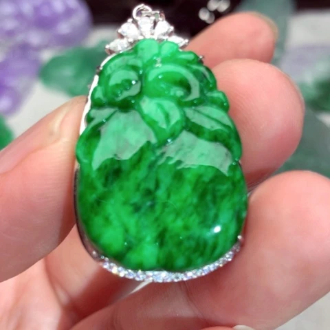 翡翠吊坠(不含链)银S925镶嵌