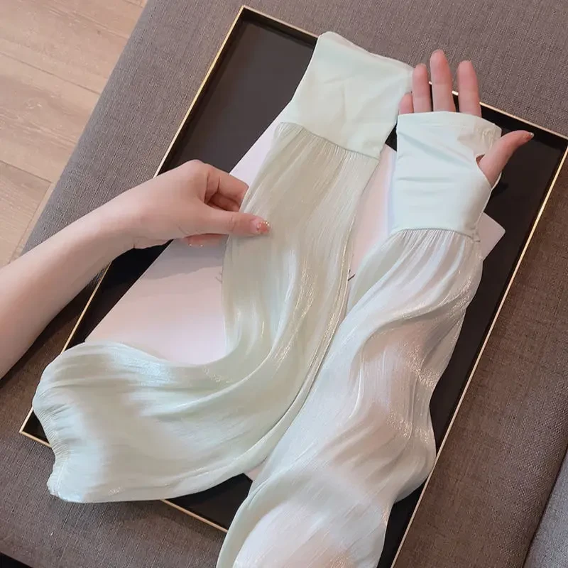 高品质名媛风夏季袖套女洋气不起球隔热手袖开车骑行护袖冰袖薄款