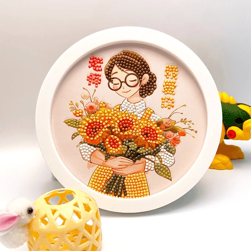 教师节礼品diy儿童手工粘贴摆台相框粘贴送老师辛苦粘贴礼物贴画