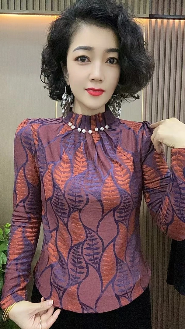 小四女装2024秋季新款半高领百搭遮肉显瘦气质时尚女装上衣#857