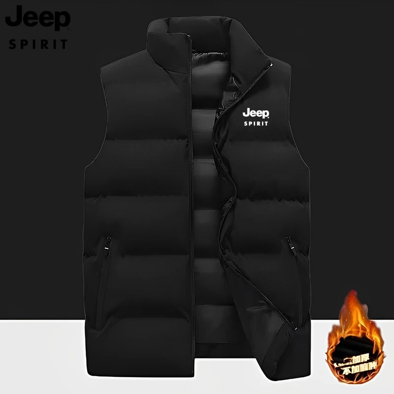 JEEPSPIRIT马甲男秋冬新款加厚保暖立领坎肩男士休闲无袖外套背心