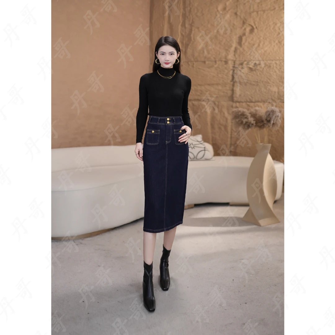【丹哥】双排扣丨秋季品牌半身裙-高定轻奢版-髙腰显瘦休闲半身裙
