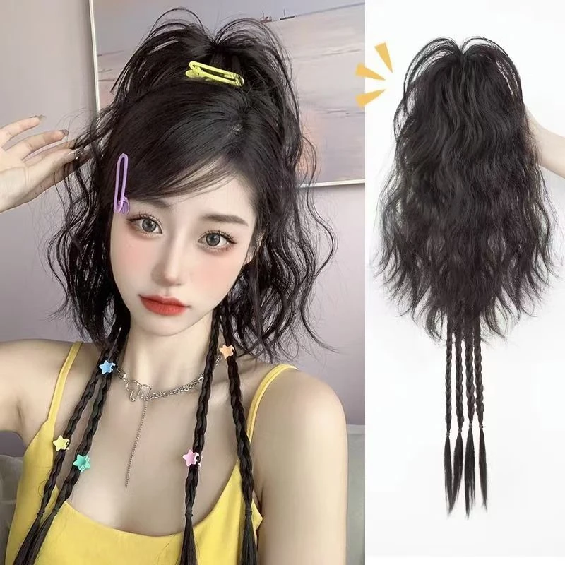 马尾辫甜酷女长发仿真拳击辫假马尾抓夹麻花辫甜酷辫子甜酷拳击辫