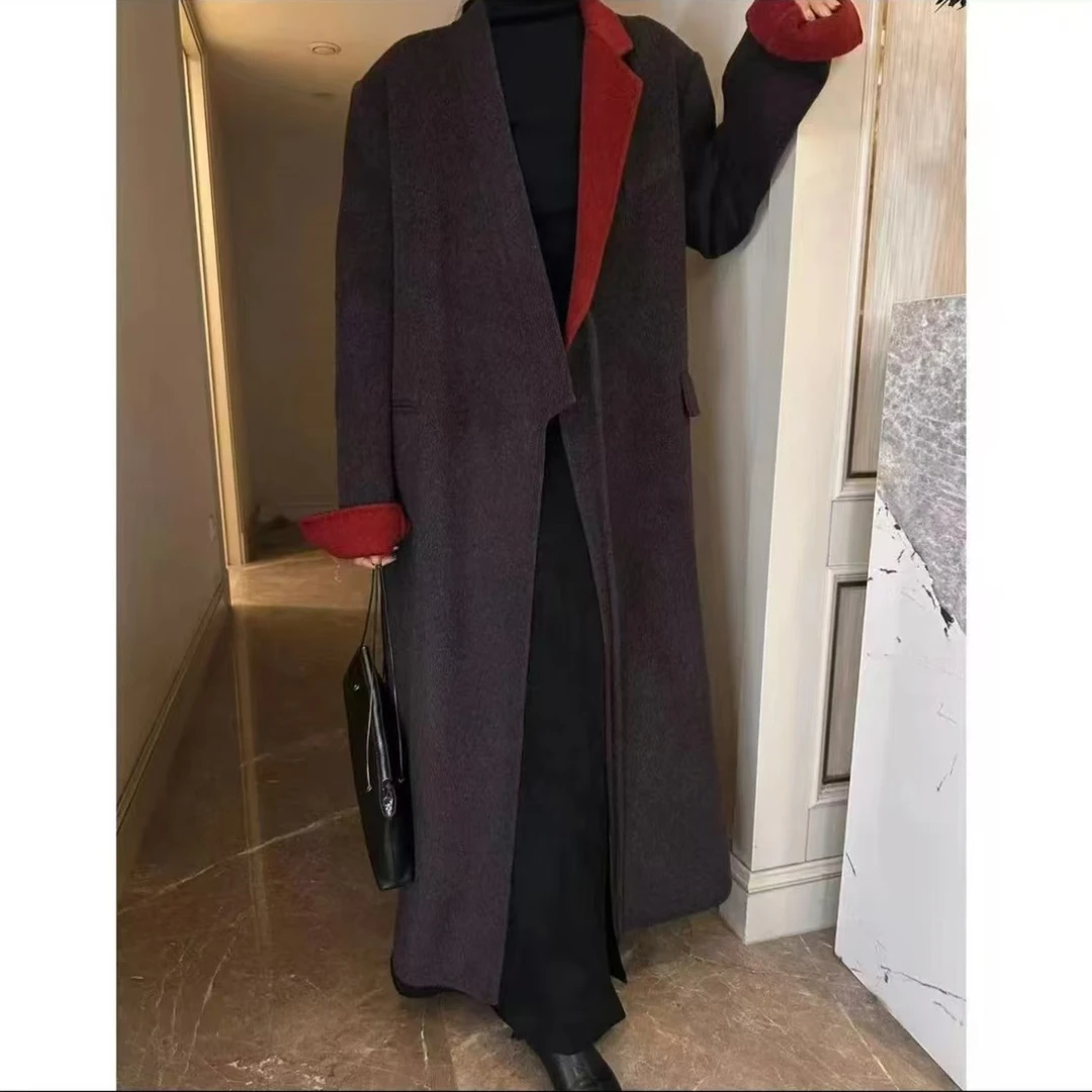 《罗马假日》初冉优选韩系新款轻奢百搭双面羊毛呢外套大衣女