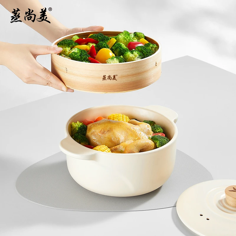 柳杉木下牙口蒸笼宝宝辅食锅蒸屉家用黄家蒸子手工制作早餐甑子