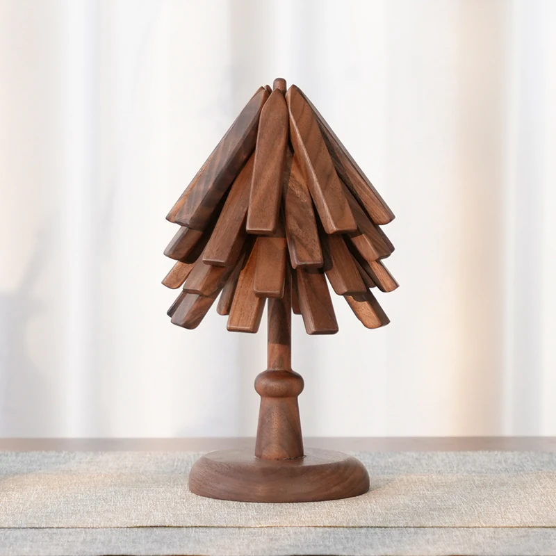 【小树隔热垫】北美黑胡桃创意隔热垫实木ins风多用途防烫家用碗垫