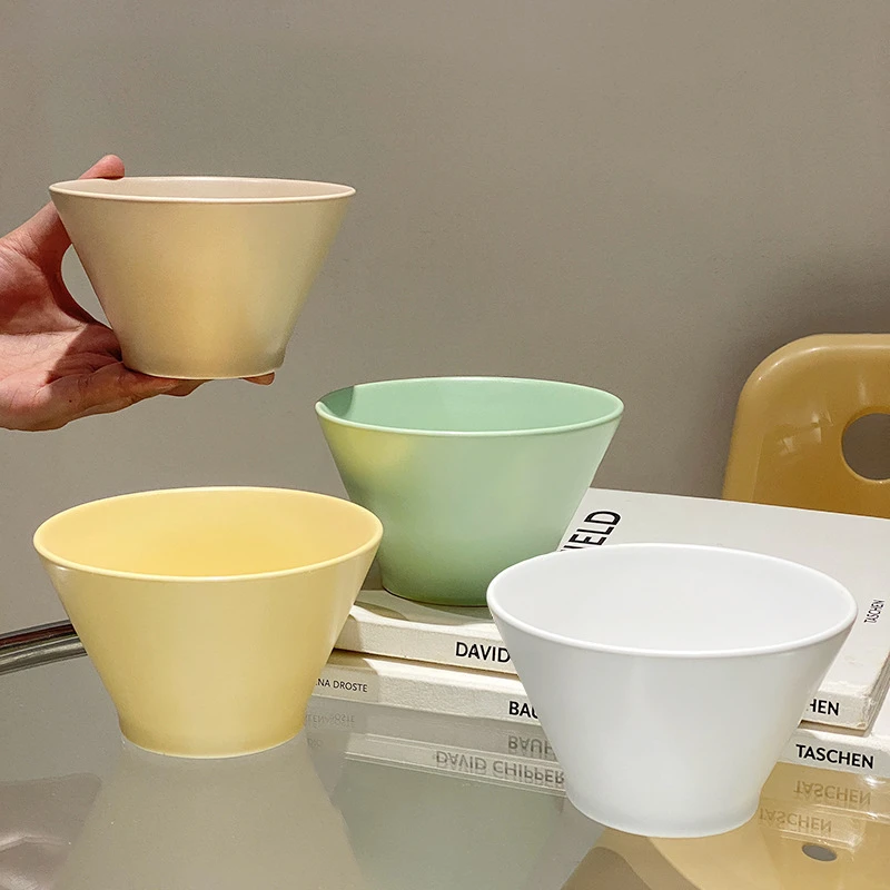 ins风斗笠碗家用奶油色碗意面碗 微波炉加热碗甜品碗燕麦碗早餐碗