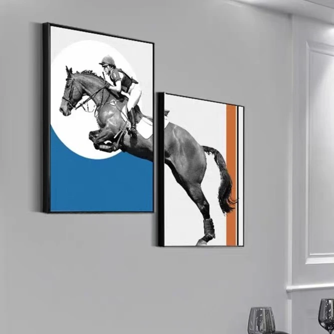 骑士精神 艺术餐厅装饰画现代简约时尚创意背景墙挂画40*60*2