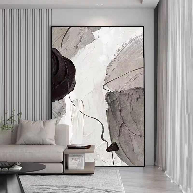 【砂岩】【交织】现代简约抽象竖版沙发餐厅卧室装饰挂画简美简约平面