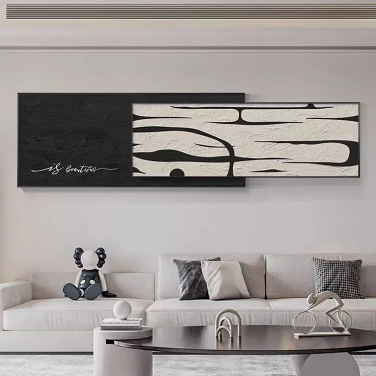 【现代简约】线条抽象客厅装饰画叠加画质感现代装饰画立体双层挂画