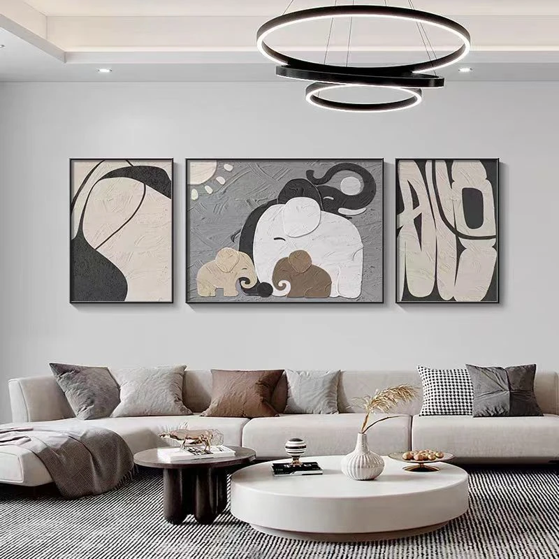 吉象如意简约现代 三联沙发三联小清新挂画沙发简美质感