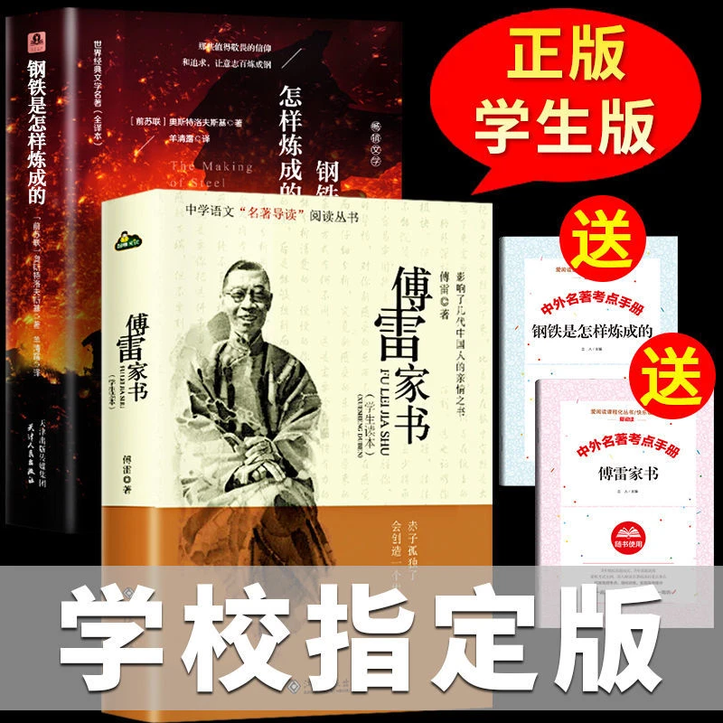 傅雷家书正版原著完整版钢铁是怎样炼成的初中八年级初二学生版书