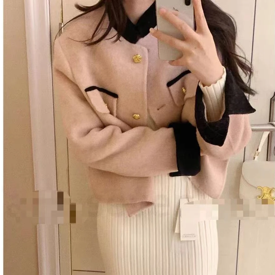 韩版气质百搭上衣女外套时尚短款秋冬羊毛小香风（02老款）