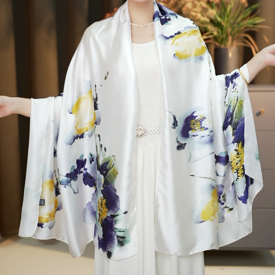 【水墨丹青】丽景缎丝巾长巾90x180左右（1-13 ）