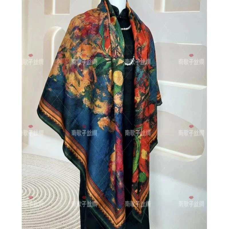 xys-268 【慕红颜】新中式苏萝轻奢高定国风丝巾140*140