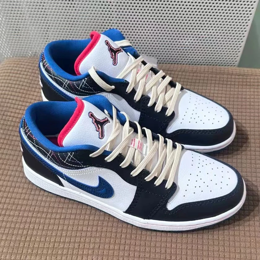 耐克男鞋 AIR JORDAN AJ1正品低帮休闲板鞋男款午夜蓝官方正版