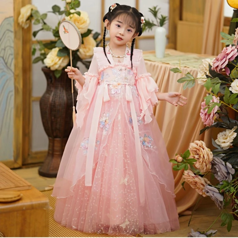 2310超仙汉服裙2023夏季新款女童连衣裙古风襦裙儿童女孩古装裙
