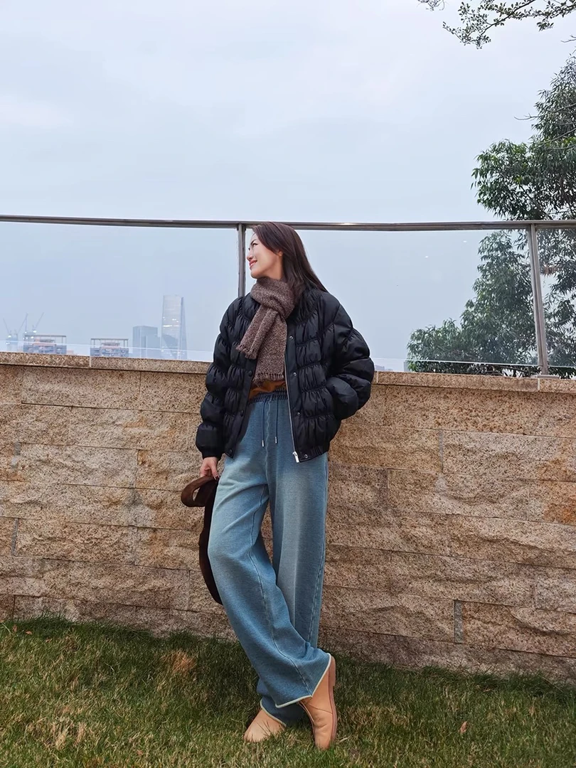 韩版高货阔腿牛仔裤巨好穿