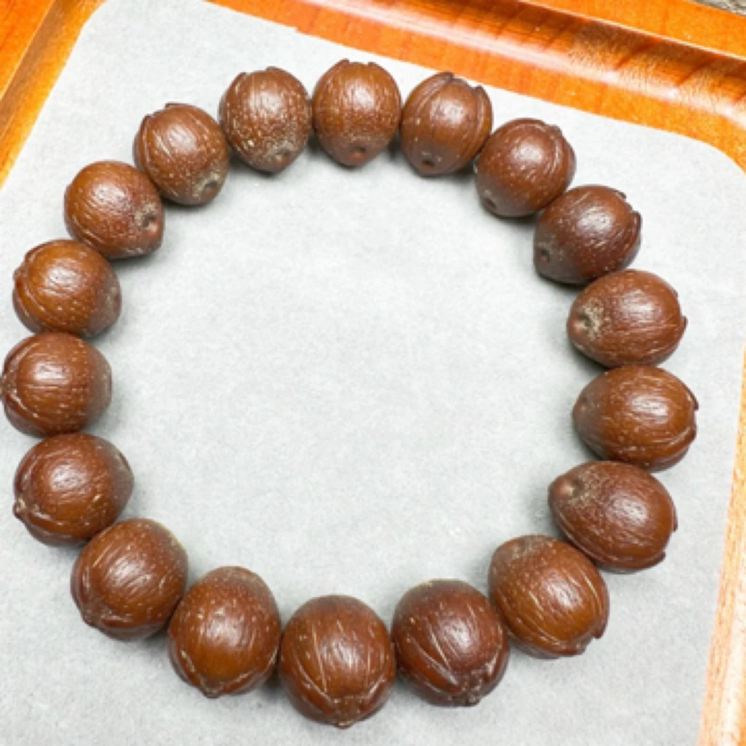 原皮紫金鼠巴西籽正圆菩提手串男女纯手工前鼠后猫