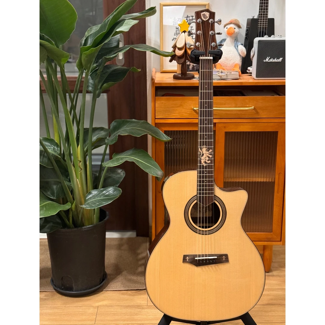 蓝盾 雄狮 Randon AL-GC+ 41寸 面单 民谣吉他 新手 进阶