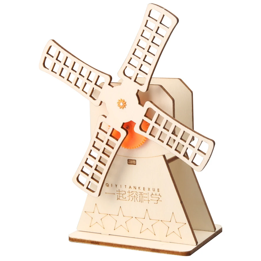 diy手摇风车小学生科技小制作手工材料拼装模型创客发明stem