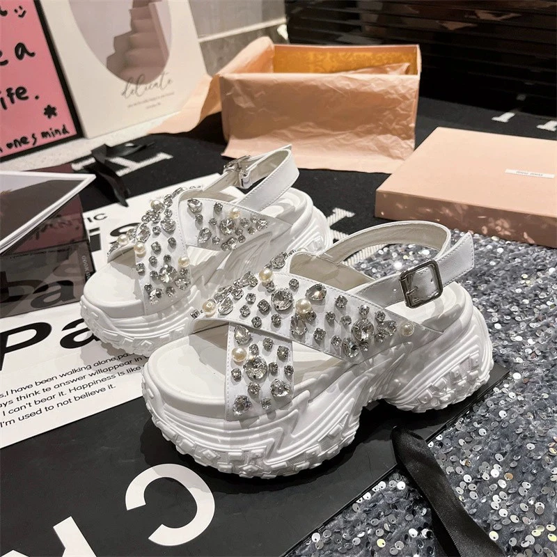 『古尚·GS集合店』6688-22欧版潮款增高百搭时尚凉鞋榴莲底女鞋