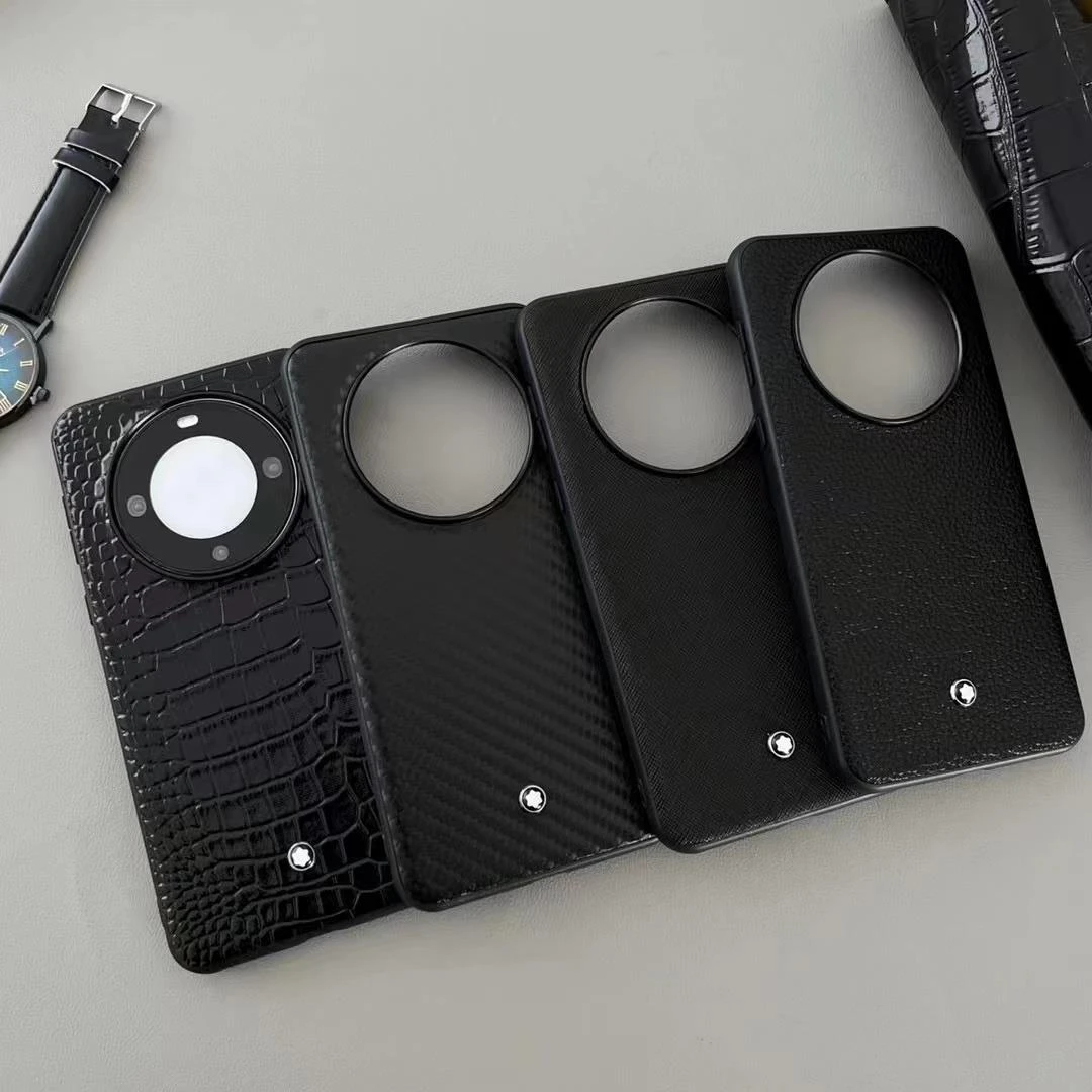 华为mate60pro十字纹皮质手机壳华为P60pro全包软壳商务轻奢风mat