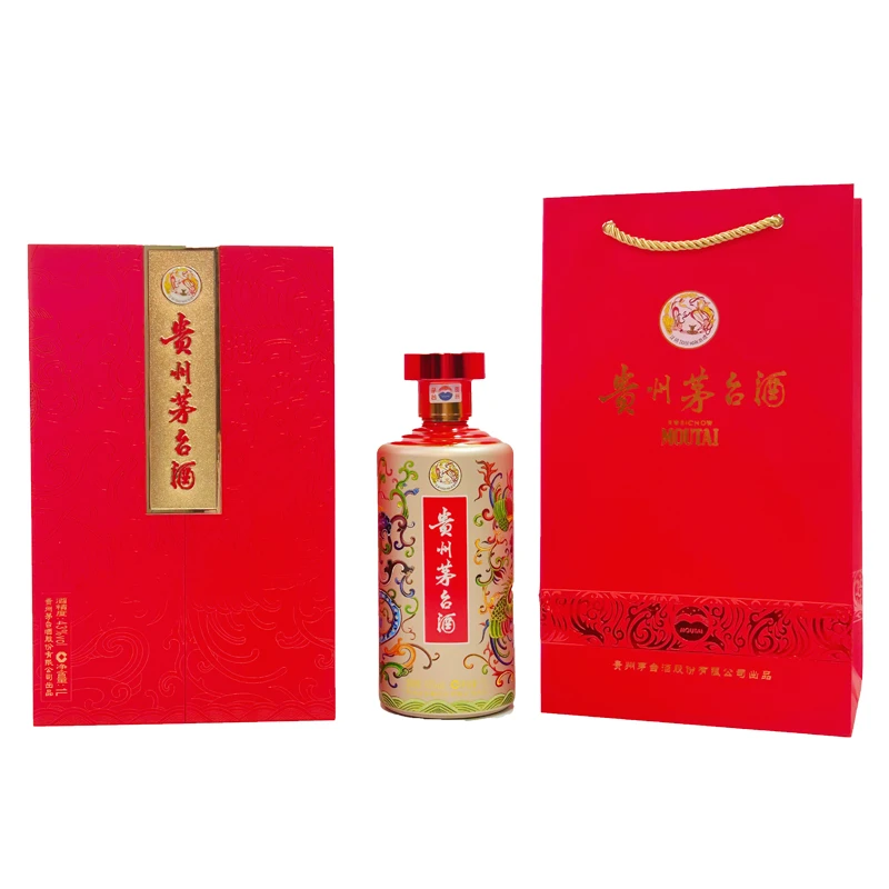 KWEICHOW MOUTAI/贵州茅台飞天茅台龙凤呈祥 酱香型白酒43度1L