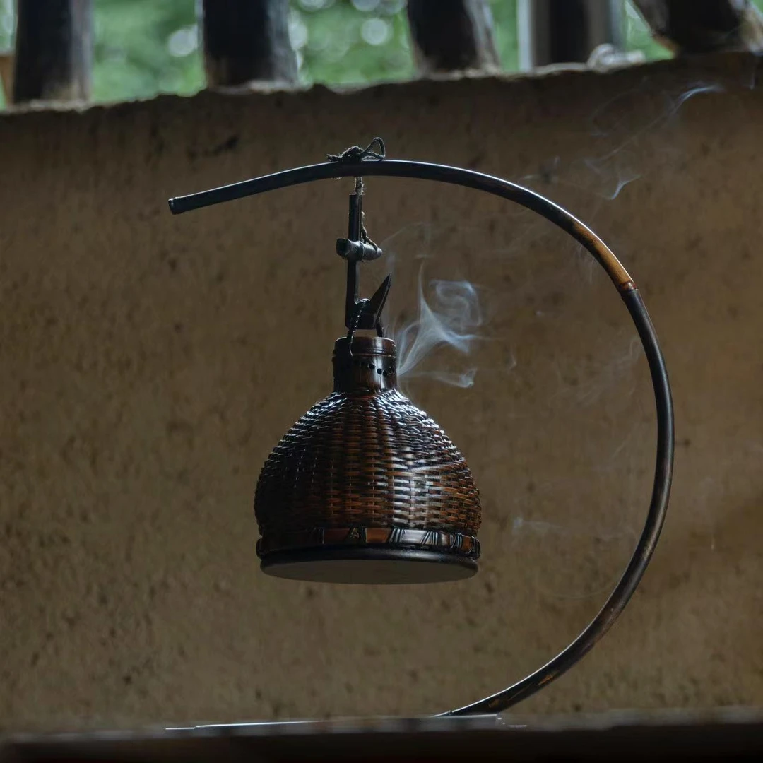 XL001(小邱师傅)手工竹编香炉摆件唯美新中式配饰工艺品摆件